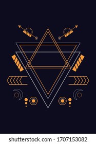 Elementos de diseño vectorial de geometría sagrada. Alquimia, religión, filosofía, espiritualidad, símbolos y elementos hipster. para fondo, afiche, camiseta. Vector EPS10