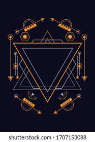 Sacred geometry ornament vector design elements. Alchemy, religion, philosophy, spirituality, hipster symbols and elements. for background, poster, t shirt. EPS10 vector