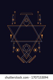 Sacred geometry ornament vector design elements. Alchemy, religion, philosophy, spirituality, hipster symbols and elements. for background, poster, t shirt. EPS10 vector