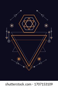 Sacred geometry ornament vector design elements. Alchemy, religion, philosophy, spirituality, hipster symbols and elements. for background, poster, t shirt. EPS10 vector