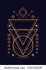 Sacred geometry ornament vector design elements. Alchemy, religion, philosophy, spirituality, hipster symbols and elements. for background, poster, t shirt. EPS10 vector