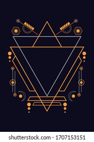 Sacred geometry ornament vector design elements. Alchemy, religion, philosophy, spirituality, hipster symbols and elements. for background, poster, t shirt. EPS10 vector