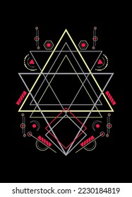 Sakrale Geometrie-Ornament, Vektordesign-Elemente auf Hintergrund