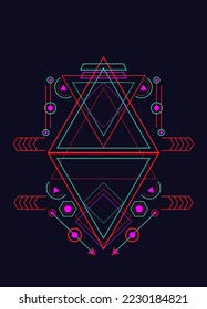 Elementos de diseño de vectores de ornamento de geometría sagrada para fondo