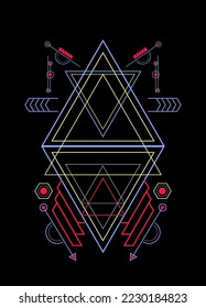 Elementos de diseño de vectores de ornamento de geometría sagrada para fondo