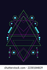 Elementos de diseño de vectores de ornamento de geometría sagrada para fondo