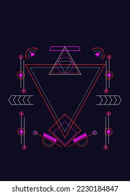 Elementos de diseño de vectores de ornamento de geometría sagrada para fondo