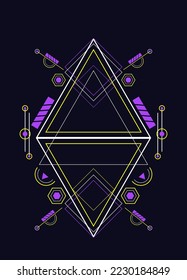 Elementos de diseño de vectores de ornamento de geometría sagrada para fondo