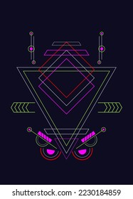 Sacred geometry ornament vector design elements for background