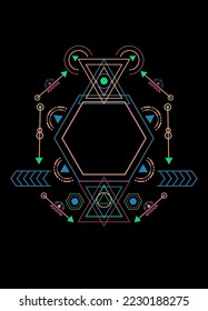 Elementos de diseño de vectores de ornamento de geometría sagrada para fondo