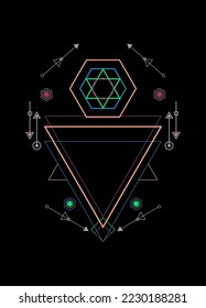 Sakrale Geometrie-Ornament, Vektordesign-Elemente auf Hintergrund