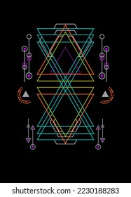 Sacred geometry ornament vector design elements for background