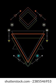 Elementos de diseño de vectores de ornamento de geometría sagrada para fondo