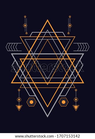 Sacred geometry ornament vector design elements. Alchemy, religion, philosophy, spirituality, hipster symbols and elements. for background, poster, t shirt. EPS10 vector