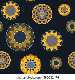 Sacred geometry pattern in vector. Arabic pattern background