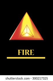 Sacred geometry - platonic solids -  fire, tetrahedron - stock vector 