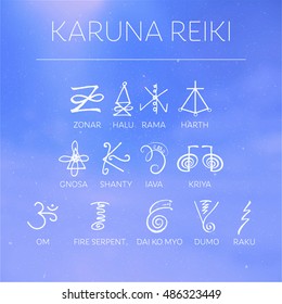 Sacred geometry. Reiki symbol. The word Reiki is made up of two Japanese words, Rei means 'Universal' - Ki means 'life force energy'.