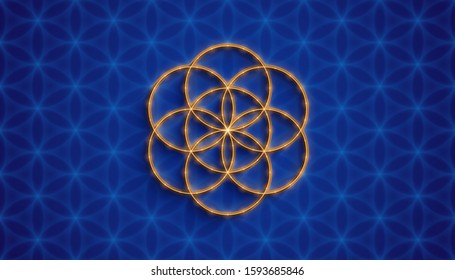 Sacred geometry, seed of life. Vector art.