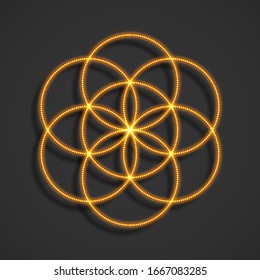 Sacred geometry, seed of life. Vector illustration.