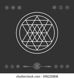 Sacred geometry. Set of minimal geometric shapes. Religion, philosophy, spirituality, occultism symbols collection