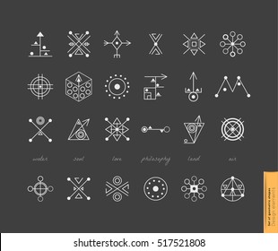 Sacred Geometry Set Minimal Geometric Shapes Stock Vector (Royalty Free ...