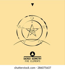 Sacred geometry set of trendy vector Alchemy symbols collection on grunge background. Religion, philosophy, spirituality, occultism, science, magic. Design and tattoo elements.Vector illustration.
