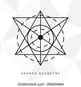Sacred geometry sign. Linear Modern Art. Alchemy, religion, philosophy, spirituality, creativity, astrology, esoteric, hipster symbol, logotype