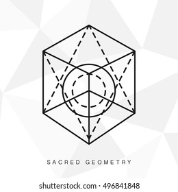 Sacred geometry sign. Linear Modern Art. Alchemy, religion, philosophy, spirituality, creativity, astrology, esoteric, hipster symbol, logotype