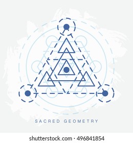 Sacred geometry sign. Linear Modern Art. Alchemy, religion, philosophy, spirituality, creativity, astrology, esoteric, hipster symbol, logotype