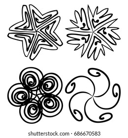 Sacred geometry signs set. Set of alchemy religion, philosophy spirituality  symbols and elements. Hipster symbols and elements geometric shapes flower of life linear contour. Vector.