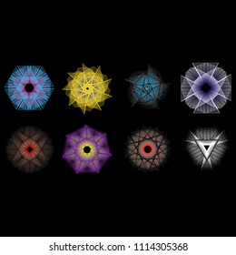 Sacred geometry signs. Set of symbols and elements. Alchemy, religion, philosophy, spirituality, hipster symbols and elements. geometric shapes