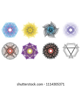 Sacred geometry signs. Set of symbols and elements. Alchemy, religion, philosophy, spirituality, hipster symbols and elements. geometric shapes