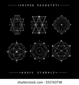 Sacred geometry signs. Set of symbols and elements. Alchemy, religion, philosophy, spirituality, hipster symbols and elements. geometric shapes