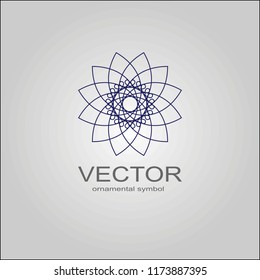  Sacred geometry. Spirograph.Vector elements. Digital watermark.