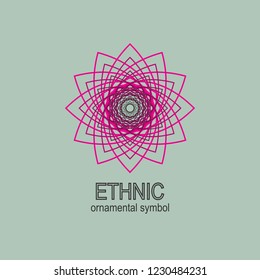  Sacred geometry. Spirograph.Vector elements. Digital watermark.