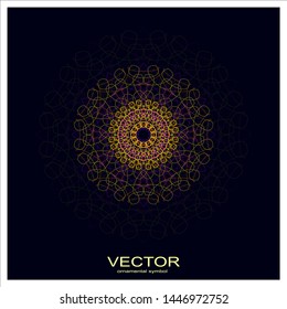 Sacred geometry. Spirograph.Vector elements. Digital watermark. ornament with flower shape logo icon for health and beauty company