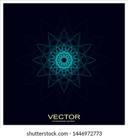 Sacred geometry. Spirograph.Vector elements. Digital watermark. ornament with flower shape logo icon for health and beauty company