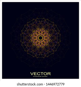 Sacred geometry. Spirograph.Vector elements. Digital watermark. ornament with flower shape logo icon for health and beauty company