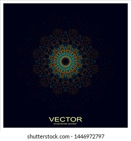 Sacred geometry. Spirograph.Vector elements. Digital watermark. ornament with flower shape logo icon for health and beauty company