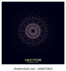 Sacred geometry. Spirograph.Vector elements. Digital watermark. ornament with flower shape logo icon for health and beauty company