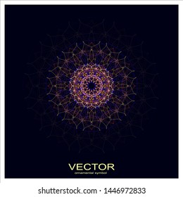 Sacred geometry. Spirograph.Vector elements. Digital watermark. ornament with flower shape logo icon for health and beauty company