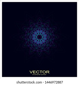 Sacred geometry. Spirograph.Vector elements. Digital watermark. ornament with flower shape logo icon for health and beauty company