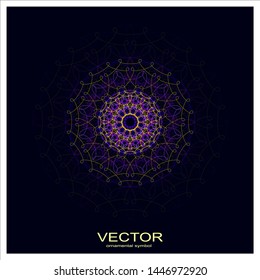 Sacred geometry. Spirograph.Vector elements. Digital watermark. ornament with flower shape logo icon for health and beauty company