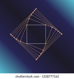 Sacred geometry symbol. Alchemy, religion, philosophy, astrology and spirituality themes. Vector illustration on dark blue background for posters, websites, engraving and much more.