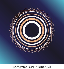 Sacred geometry symbol. Alchemy, religion, philosophy, astrology and spirituality themes. Vector illustration on dark blue background for posters, websites, engraving and much more.
