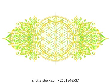 Símbolo de geometria sagrada com todos vendo o olho em cores ácidas. Conceito místico, alquímico, oculto. Design para capa de música indie, impressão de t-shirt, pôster psicodélico, folheto.