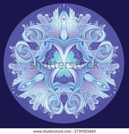 Sacred geometry symbol with all seeing eye in acid colors. Mystic, alchemy, occult concept. Design for indie music cover, t-shirt print, psychedelic poster, flyer. -1-1