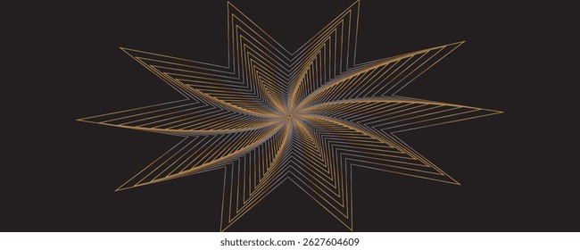 Sacred geometry symbol, depicting the MODERN aspect of space time. Variation of the flower of life symbol Radial Fractal Burst Pattern A series of fine lines for use in design illustrations. EPS 10