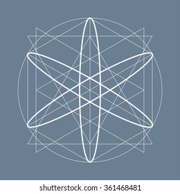 Sacred geometry symbol or element. Alchemy, religion, philosophy, astrology and spirituality themes