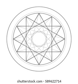 sacred geometry symbol illustration. Vector energy star
